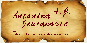 Antonina Jevtanović vizit kartica